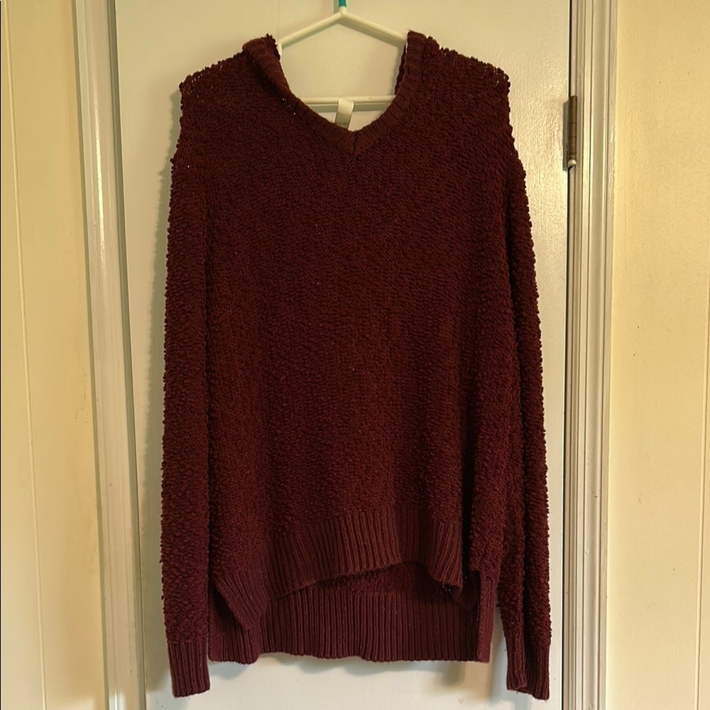 GreenTea Red V-Neck Sweater